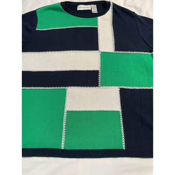 Alfred Dunner patchwork style sweater SZ Large - Picture 3 of 6